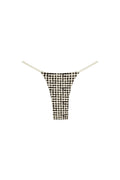 Front view of Barbados Bottom black gingham with high-cut leg, thin side straps and minimal coverage on white background
