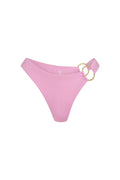 Front view of Bari Bottom in Moonlight showing high-cut leg, mid-rise fit and gold organic ring side detail on white background