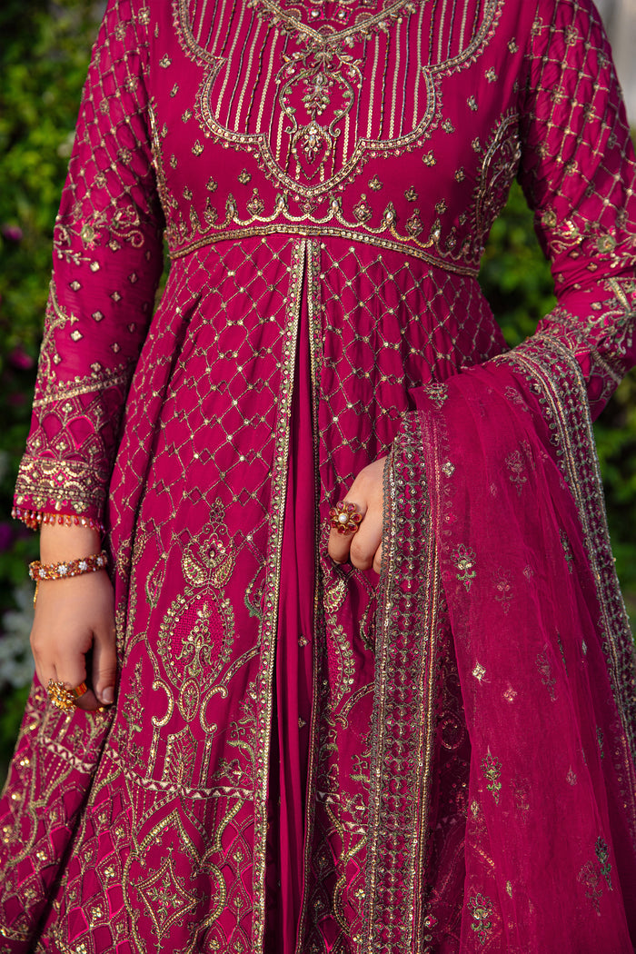 Macro of Behnaam dupatta edge showing heavy lace-finished sequin embroidery and intricate motif detailing on net.