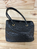 Betsey Johnson Large Quilted Heart Handbag – Black Women's Designer Purse with Zipper & Snap Closures