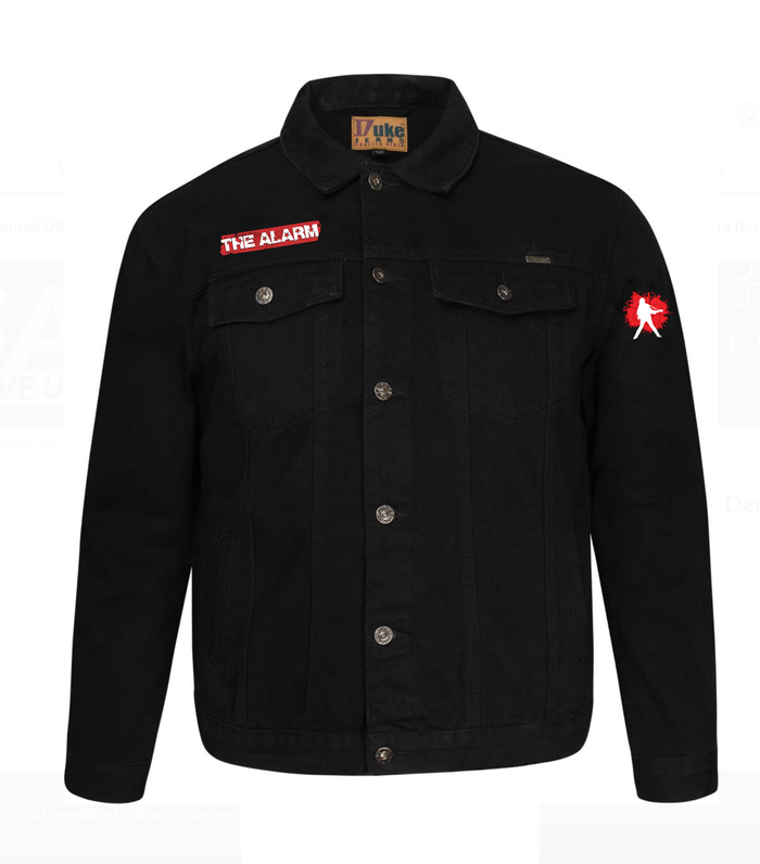Black Embroidered Denim Jacket - Silhouette design