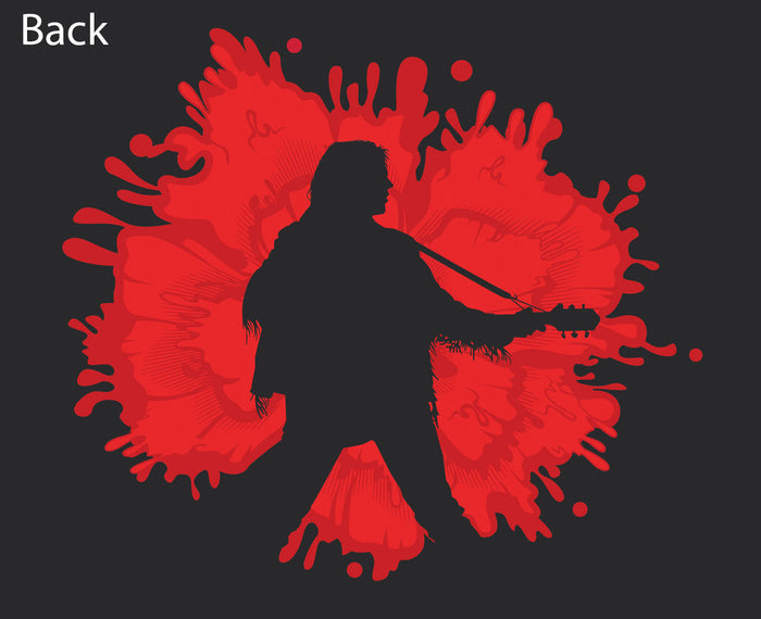 Black Smoke Hoodie with classic ALARM Strength logo with Mike Peters Silhouette on poppy