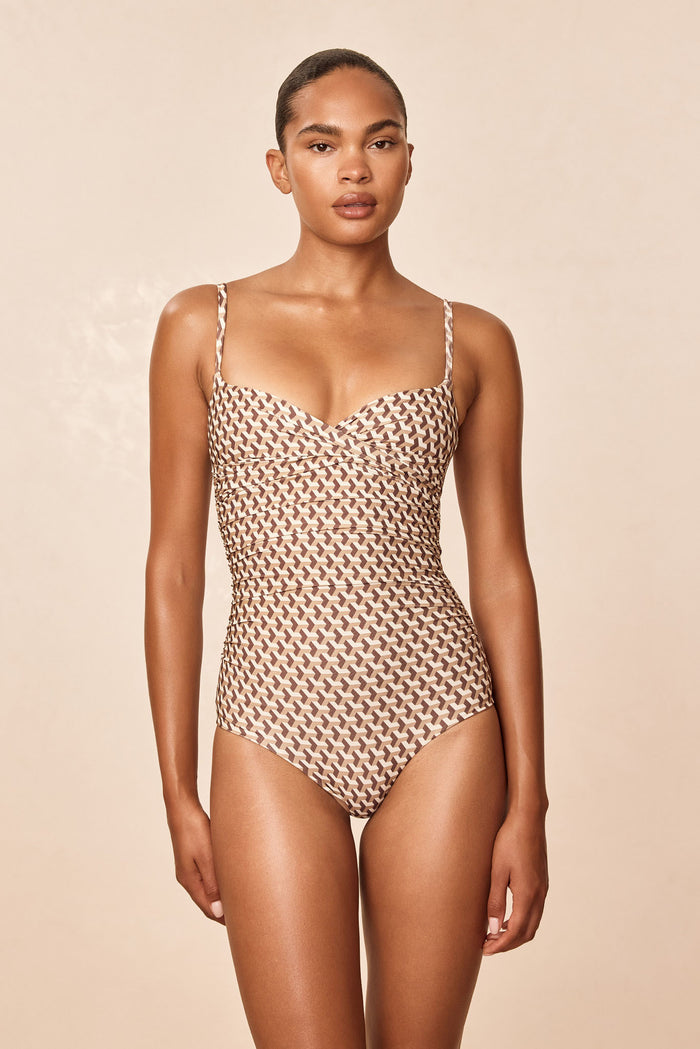 Bordeaux One Piece Full Coverage - Husk Geo