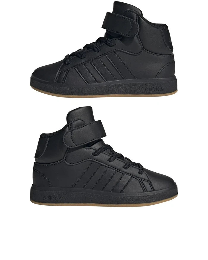 Boys Kids Unisex Adidas Grand Court Mid K Black Athletic Shoes - image 1