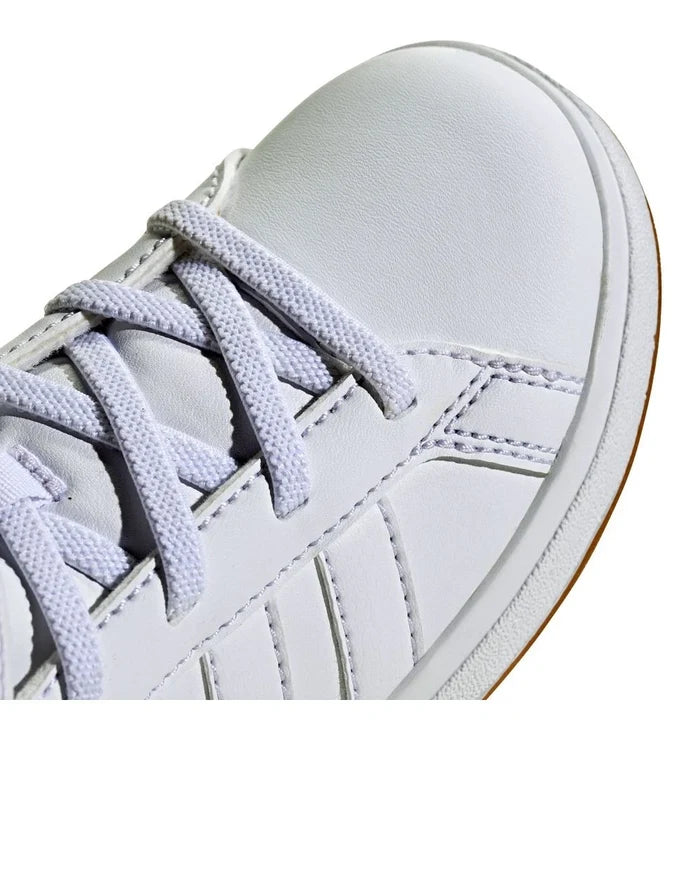 Boys Kids Unisex Adidas Grand Court Mid K White Sneakers Shoes - image 3