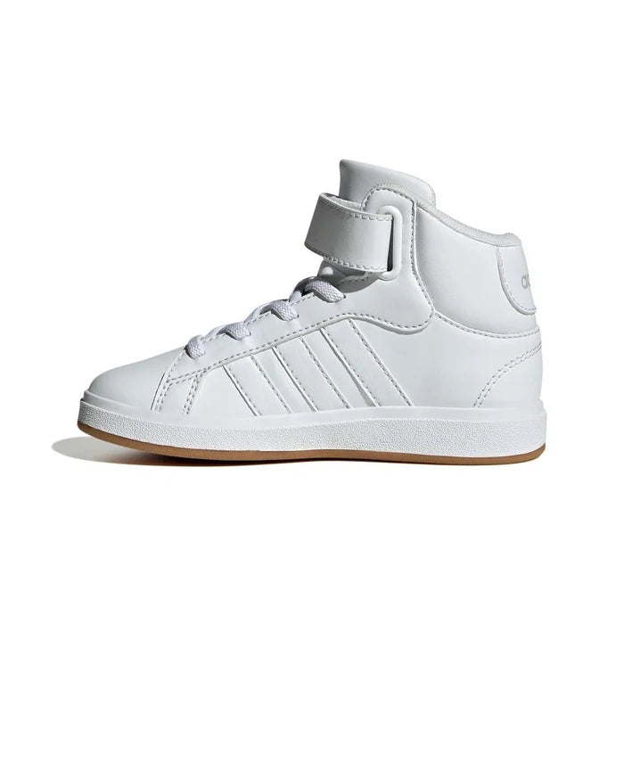 Boys Kids Unisex Adidas Grand Court Mid K White Sneakers Shoes - image 7