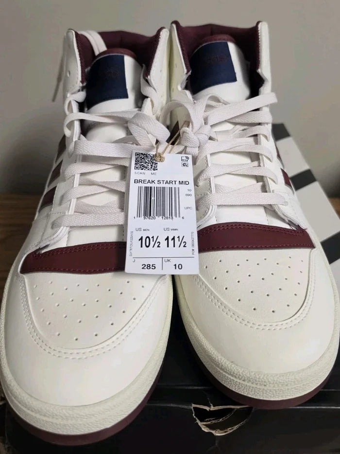 adidas Break Start Mid Men's Sneakers White Burgundy Navy – JR1453 Mid Top Shoes