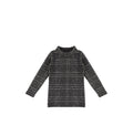 BRUSHED PLAID MOCK NECK