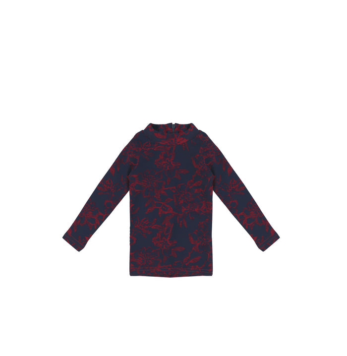 BURNOUT FLORAL MOCKNECK