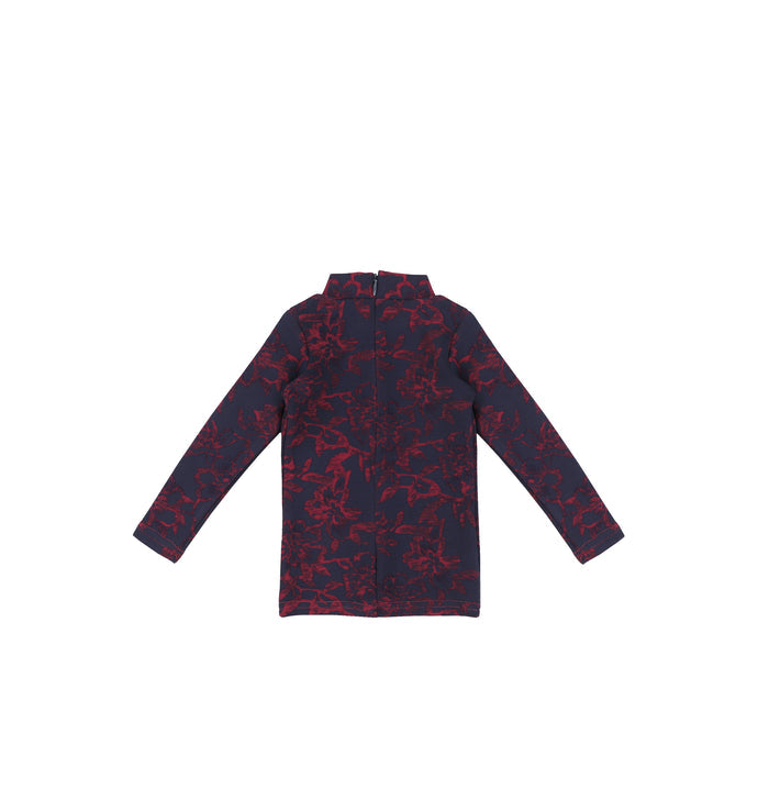 BURNOUT FLORAL MOCKNECK