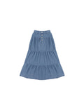BUTTON TIERED MAXI SKIRT