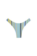 Front view of Byron Bottom in Sardinia Stripe Azure showcasing mid-rise fit and cheeky coverage on white background