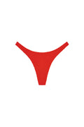 Front view of Byron Thong in Chili Pepper crinkle showcasing high‑cut thong fit and textured crinkle fabric on white background