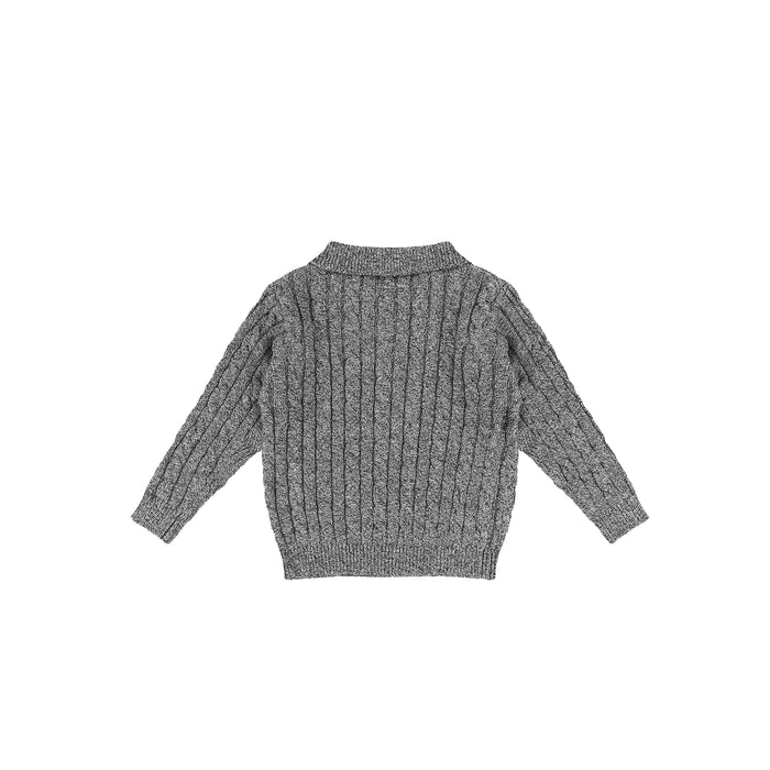 CABLED KNIT POLO