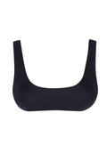 Front view of Cabo San Lucas Top in black showcasing scoop neckline, wide straps and smooth seamless fabric on white background
