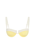 Front view of Cala Roja Top in Meyer Ivory showing underwire cups, soft U-wire detail, and wide shoulder straps on a white background