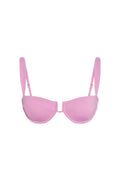 Front view of Cala Roja Top Moonlight showing underwire cups, U wire center and wide supportive straps on white background