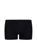 Black textured knit high-waist boyshorts, front view