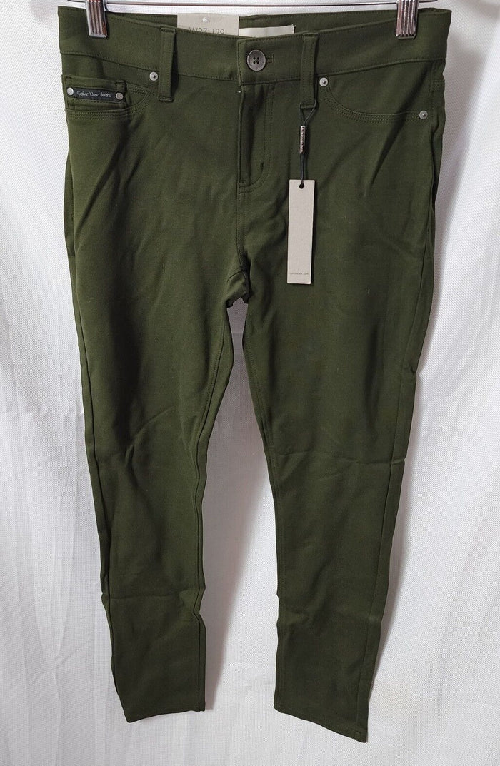 Calvin Klein Women's Skinny Ankle Jeans, Dark Olive, 27W x 29L