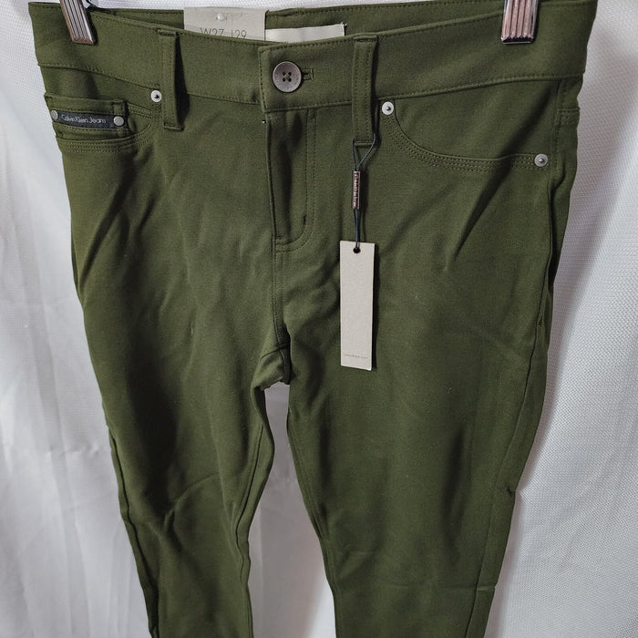 Calvin Klein Women's Skinny Ankle Jeans, Dark Olive, 27W x 29L