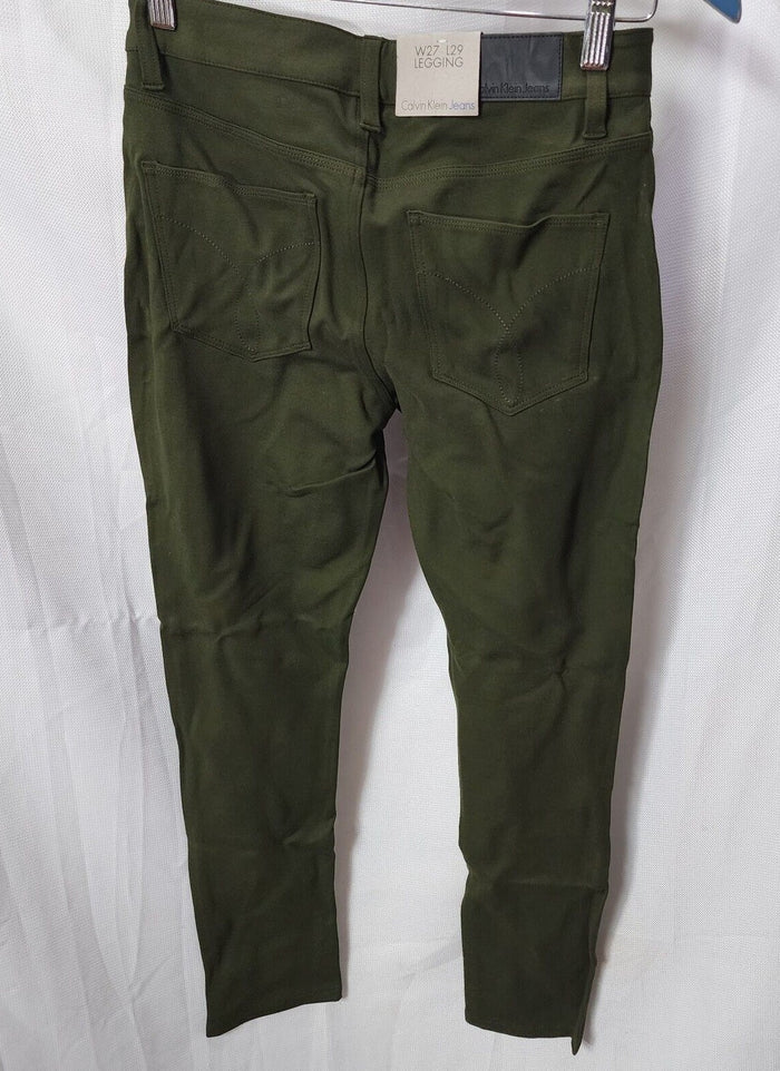 Calvin Klein Women's Skinny Ankle Jeans, Dark Olive, 27W x 29L