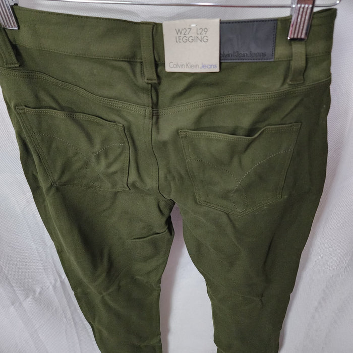 Calvin Klein Women's Skinny Ankle Jeans, Dark Olive, 27W x 29L