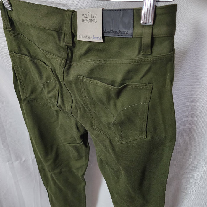 Calvin Klein Women's Skinny Ankle Jeans, Dark Olive, 27W x 29L