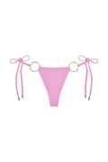 Front view of Cannes Bottom in Moonlight showcasing gold ring side details and adjustable tie sides on white background
