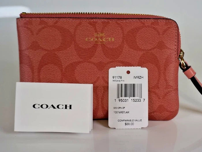 Coach Canvas Monogram Clutch Handbag – Classic Designer Wristlet Purse