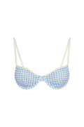 Capri Top Colorblock - Sky Gingham