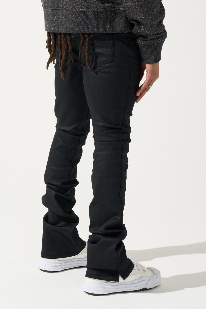 "CAVIAR" Wax Stacked Jeans