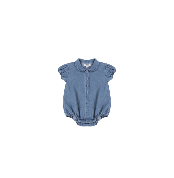 CHAMBRAY COLLAR ROMPER