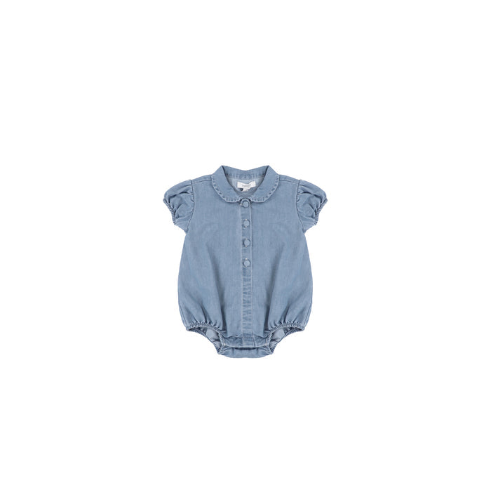 CHAMBRAY COLLAR ROMPER