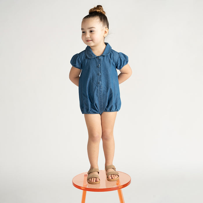 CHAMBRAY COLLAR ROMPER