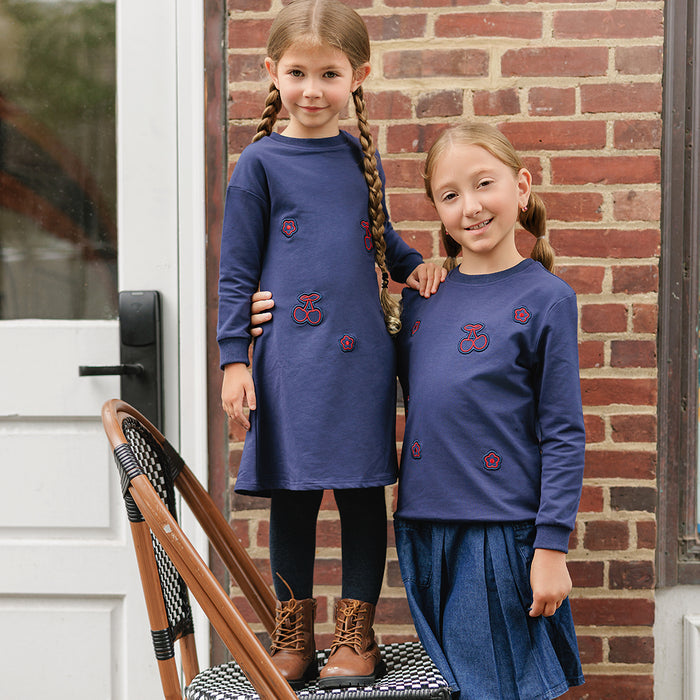 CHERRY APPLIQUE DRESS