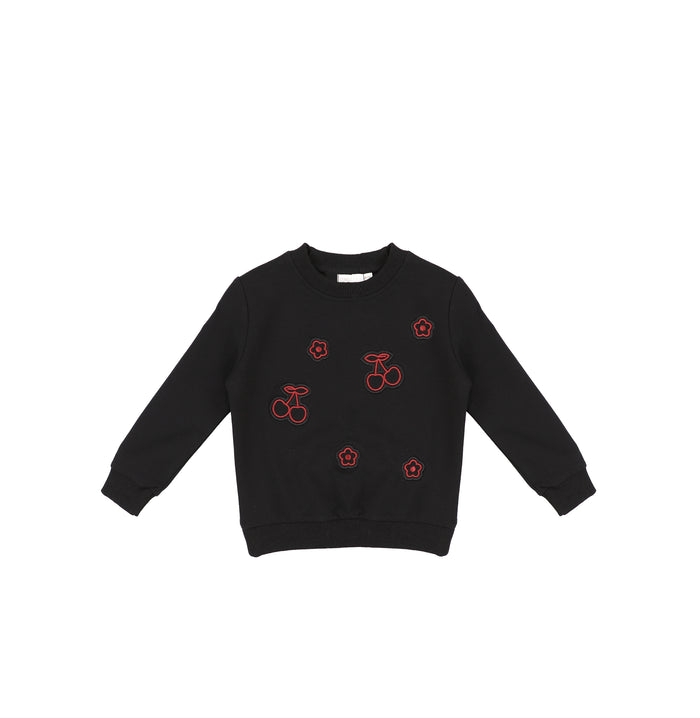 CHERRY APPLIQUE SWEATSHIRT