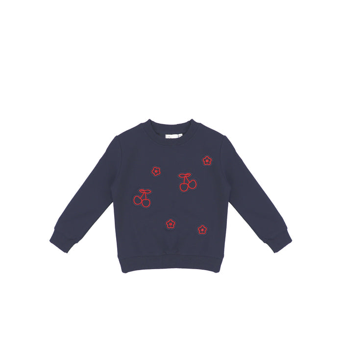 CHERRY APPLIQUE SWEATSHIRT