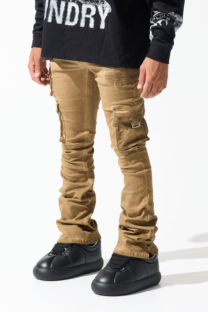 "CINNAMON" Cargo Stacked Jeans