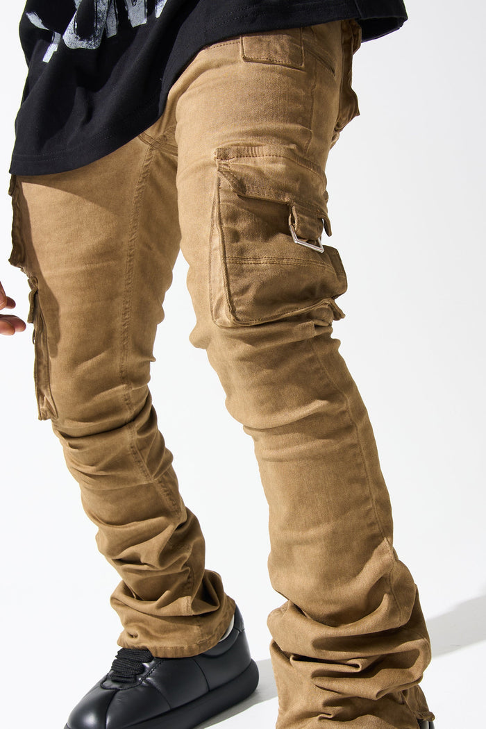 "CINNAMON" Cargo Stacked Jeans