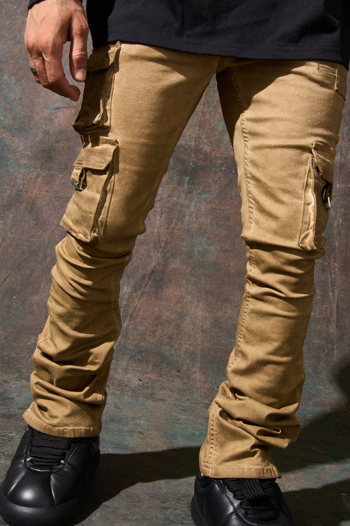 "CINNAMON" Cargo Stacked Jeans