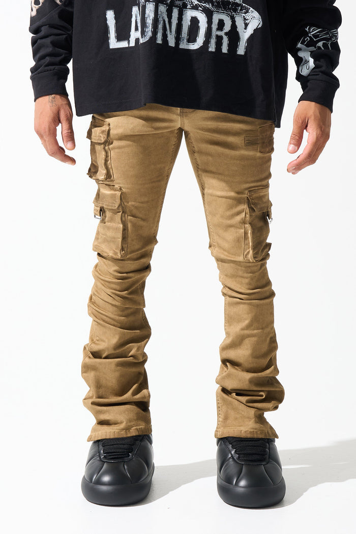 "CINNAMON" Cargo Stacked Jeans