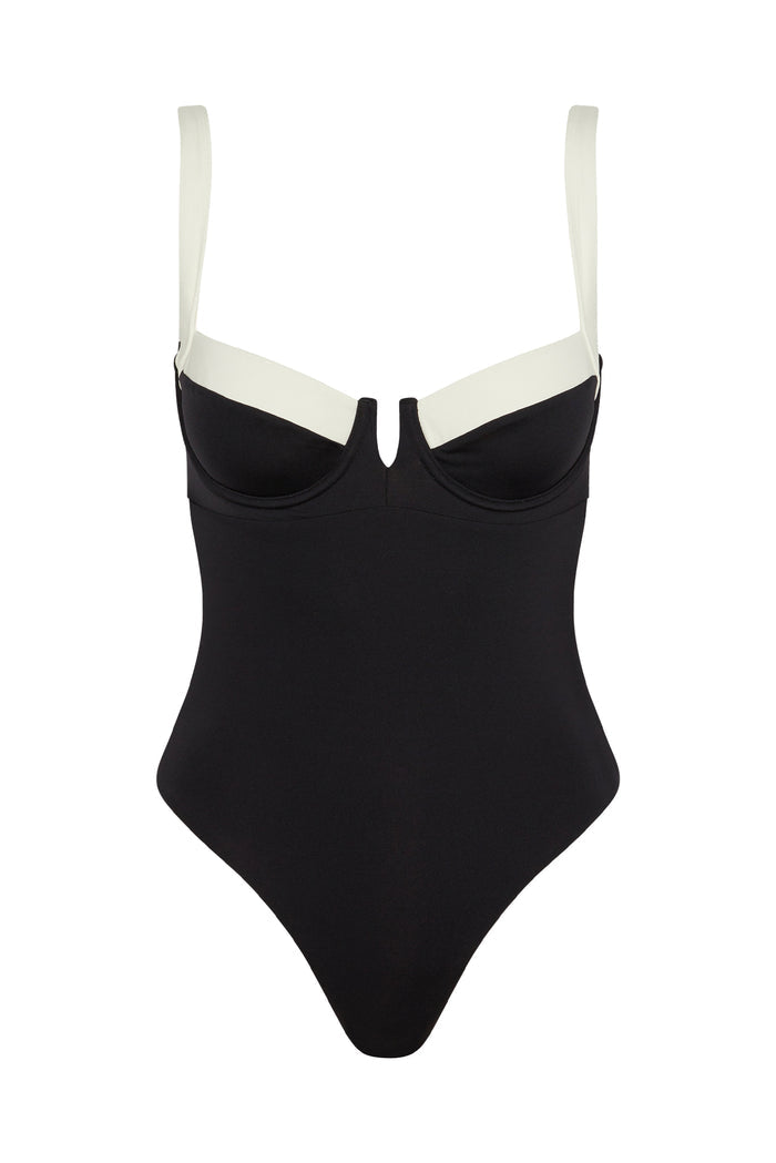 Clovelly One Piece - Black/Ivory