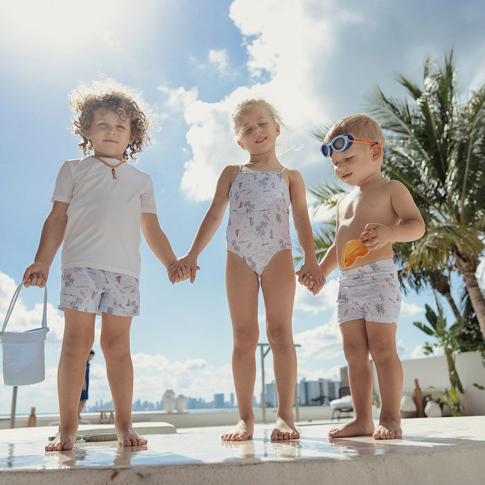 COASTAL STRIPED SWIM SHORTS