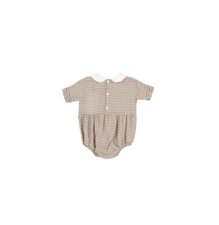 COLLARED GINGHAM ROMPER