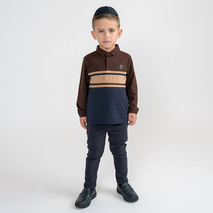 COLOR BLOCK STRIPE POLO