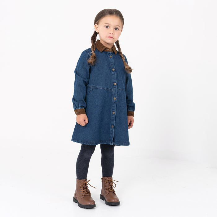 CORDUROY COLLAR DRESS