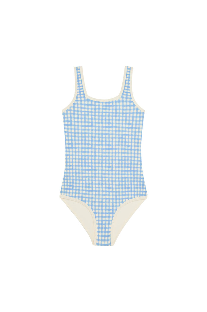Corfu One Piece Kids - Sky Gingham