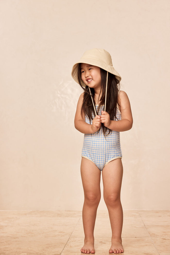 Corfu One Piece Kids - Sky Gingham