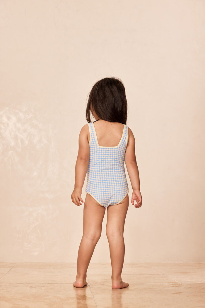 Corfu One Piece Kids - Sky Gingham