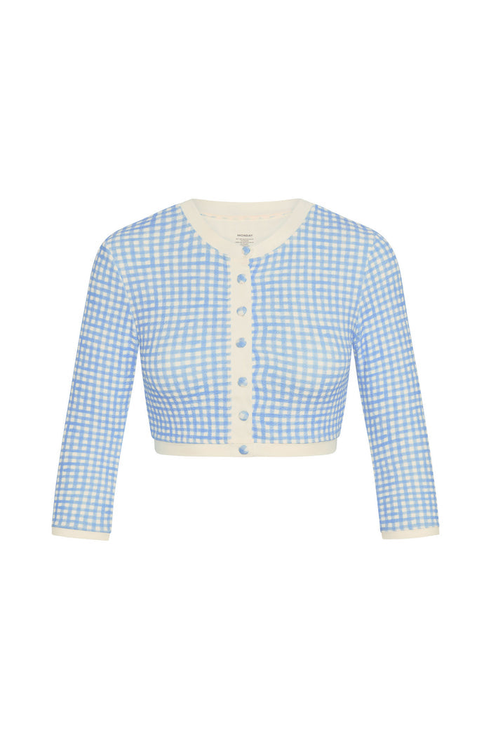 Crete Swim Cardi - Sky Gingham